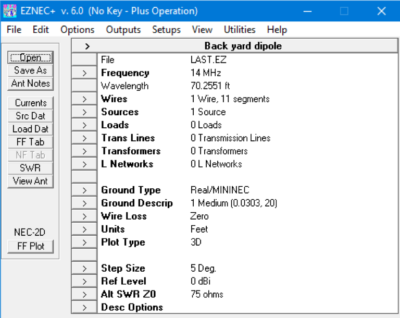 EZNEC Main Window
